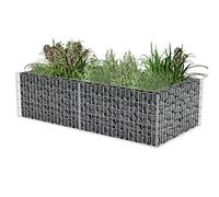 Festnight Gabion Mur Jardinière en Gabion Banc Colonne pour Jardin 180 x 90 x 50 cm