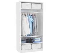 Festnight Garde-Robe Armoire Penderie Armoire de Rangement Blanc Brillant 100 x 50 x 200 cm Aggloméré