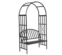 Festnight Gloriette de Jardin Noire avec Banc