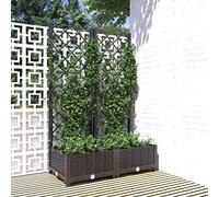 Festnight Jardinière avec Treillis - bac à Fleurs - jardinière sur Pied- Noir 80x40x121,5 cm