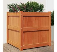 Festnight Jardinière Bois Extérieur jardinieres Exterieur Bac a Fleur Bois Carré Potager en Bois Bac Potager Surélevé Potager pour Cultiver Fleurs Herbes Plantes-Bois de pin brun-60x60x60 cm