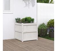 Festnight Jardinière Bois Extérieur Jardinieres Exterieur Bac a Fleur Bois Jardinière en Bois pour Pots de Fleurs Jardin terrasse-Pin blanc-60 x 60 x 60 cm