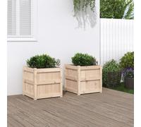 Festnight Jardinière Bois Extérieur Jardinieres Exterieur Bac a Fleur Bois Jardinière en Bois pour Pots de Fleurs Jardin terrasse-Pin naturel-50 x 50 x 50 cm /2 pcs
