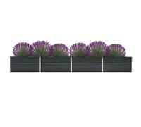 Festnight Jardinière Extérieur Lit de Jardin Surélevé Acier Galvanisé 600x80x45 cm Anthracite