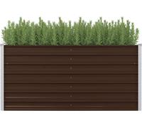 Festnight Jardinière haute Jardinière en métal Jardinière haute Jardinière pour terrasse et jardin marron 160 x 80 x 77