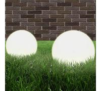 Festnight Lampe Boule Lampe à LED sous Forme de Boule Sphérique 2 pcs 20 cm pour Jardin, Patio ou Cour