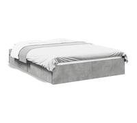 Festnight Lit 120 x 190 avec sommier et Rangement Cadre de lit avec 4 tiroirs lit 120 x 190 avec Rangement Sommier 120 x 190 lit 1 Personnes Bois d'ingénierie-Gris béton-120 x 190 cm