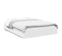 Festnight Lit 150 x 200 avec sommier et Rangement Cadre de lit avec 4 tiroirs lit 150 x 200 avec Rangement Sommier 150 x 200 lit 2 Personnes Bois d'ingénierie-Blanc-150 x 200 cm
