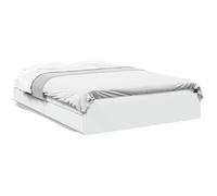 Festnight Lit 160 x 200 avec sommier et Rangement Cadre de lit avec 4 tiroirs lit 160 x 200 avec Rangement Sommier 160 x 200 lit 2 Personnes Bois d'ingénierie-Blanc-160 x 200 cm