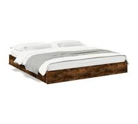 Festnight Lit 180 x 200 avec sommier et Rangement Cadre de lit avec 4 tiroirs lit 180 x 200 avec Rangement Sommier 180 x 200 lit 2 Personnes Bois d'ingénierie-Chêne fumé-180 x 200 cm