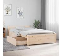 Festnight Lit 90x190 avec Rangement Lit tiroir 90x190 Cadre de Lit avec Sommier à Latte Cadre de Lit en Bois-Naturel-90 x 190 cm