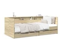 Festnight Lit de Jour Avec Tiroirs - Canapé-lit Convertible Avec Rangement - Cadre de Lit Simple d'Enfant ou d'Invité - Bois d'Ingénierie Chêne Sonoma - 75 x 190 cm