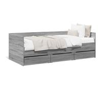 Festnight Lit de Jour avec tiroirs Lit de Jour Canapé-lit avec Rangement Canapé Convertible avec tiroirs Bois d'ingénierie-Sonoma gris-90 x 190 cm