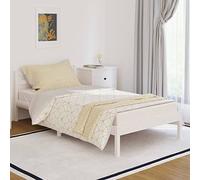 Festnight Lit de Jour Bois Massif de pin 100x200 cm Blanc