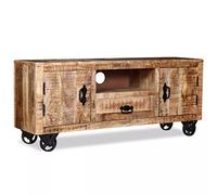 Festnight Meuble TV en Bois de Manguier Brut Style Industriel 120 x 30 x 50 cm
