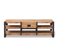 Festnight Meuble TV Industriel, Meuble TV ledMeuble TV Bois d'acacia Massif avec Un tiroir pour Salon