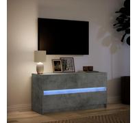 Festnight Meuble TV LED Meuble TV 100 cm Banc TV Table TVTable Television Salon Meubles pour Audio/vidéo Meuble de Salon-Gris béton-100 cm