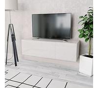 Festnight Meuble TV Suspendu en Aggloméré Design Moderne 120 x 40 x 34 cm Blanc