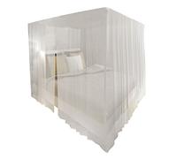 Festnight Moustiquaire de Lit Blanche Rectangulaire à Suspendre 2 Pièces