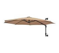 Festnight Parasol Mural Parasol de Jardin en métal Parasol d'extérieur Parasol pour Patio Balcon 300 cm Taupe