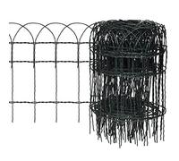 Festnight Patio Extérieur Maison Acier | Clôture de Jardin Grillage Bordure de Jardin de Fer pour Plantes et Animaux Vert 25 x 0,4 m