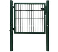 Festnight Portillon de Jardin, Patio Portail en Grillage portillon Cloture Exterieur en Acier Vert 106 x 150 cm
