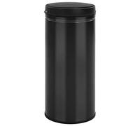 Festnight Poubelle à Capteur Automatique Poubelle de Cuisine Poubelle en Acier au Carbone Noir 80 L