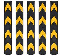 Festnight Protection d'angle Caoutchouc Cornière de Protection Réfléchissante 5 pcs Caoutchouc 80 x 10 cm Jaune et Noir