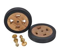 Festnight Roues de Chaise Longue d'extérieur Roues de Rechange pour Transat 2 pcs Bois de Teck Solide