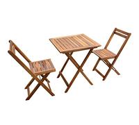 Festnight Salon de Jardin Meubles de Jardin 2 chaises et 1 Table Pliable en Bois pour Patio