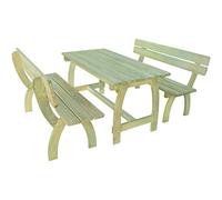 Festnight Salons de Jardin Salle à Manger d'extérieur en Bois 2 bancs et 1 Table.