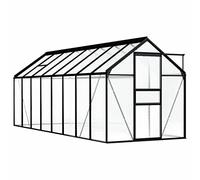 Festnight Serre de Jardin Tente pour Plantes en Aluminium Serre de Jardin Polycarbonate Résistance aux UV avec fenêtres et l'orifice du Toit diverses modèles Anthracite 9,31 m²