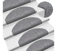 Festnight Set de 15 Marchettes D'escalier Tapis d'escalier Auto-adhésif Surface Antidérapante Gris Clair 65 x 21 x 4 cm
