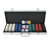 Festnight Set Poker avec 500 Jetons dans Un Coffre en Aluminium