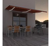 Festnight Store Banne Manuel 6x3 avec LED Auvent Rétractable à Bras Repliable Auvent de terrasse pour Balcons Terrasse et Jardin-Multicolore-600 x 300 cm