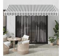 Festnight Store Banne Motorisé 3,5x2,5 Store banne Electrique avec Télécommande Auvent Rétractable à Bras Repliable pour Balcons Terrasse et Jardin-Anthracite et blanc-350 x 250 cm