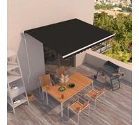 Festnight Store Banne Motorisé 4,5x3,5 Store banne Electrique avec Télécommande Auvent Rétractable à Bras Repliable pour Balcons Terrasse et Jardin-Anthracite-450 x 350 cm