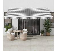 Festnight Store Banne Motorisé 4,5x3,5 Store banne Electrique avec Télécommande Auvent Rétractable à Bras Repliable pour Balcons Terrasse et Jardin-Anthracite et blanc-450 x 350 cm