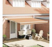 Festnight Store banne Motorisé 4X 3,5m Store banne Aluminium avec LED Intégré Auvent de Terrasse Rétractable aux UV/Vent/Eau pour Patio Balcon-Jaune/gris/blanc-400 × 350 cm