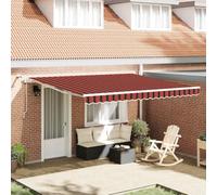 Festnight Store banne Motorisé 4X 3,5m Store banne Aluminium avec LED Intégré Auvent de Terrasse Rétractable aux UV/Vent/Eau pour Patio Balcon-Orange et marron-400 × 350 cm
