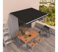 Festnight Store banne Motorisé 4X 3,5m Store Banne Aluminium avec télécommande Auvent de Terrasse Rétractable aux UV/Vent/Eau pour Patio Balcon-Anthracite-400 x 350 cm