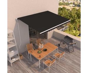 Festnight Store banne Motorisé 4X 3,5m Store Banne Aluminium avec télécommande Auvent de Terrasse Rétractable aux UV/Vent/Eau pour Patio Balcon-Anthracite-400 x 350 cm