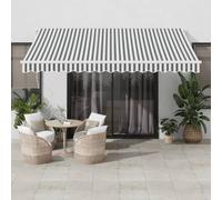 Festnight Store Banne Motorisé 4x3,5 Store banne Electrique avec Télécommande Auvent Rétractable à Bras Repliable pour Balcons Terrasse et Jardin-Anthracite et blanc-400 x 350 cm
