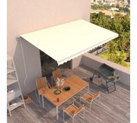 Festnight Store Banne Motorisé 5x3,5 Store banne Electrique avec Télécommande Auvent Rétractable à Bras Repliable pour Balcons Terrasse et Jardin-Crème-500 x 350 cm