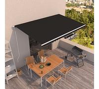 Festnight Store Banne Motorisé 5x3,5 Store banne Electrique avec Télécommande Auvent Rétractable à Bras Repliable pour Balcons Terrasse et Jardin-Anthracite-500 x 350 cm