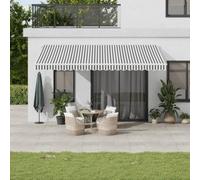 Festnight Store Banne Motorisé 5x3,5 Store banne Electrique avec Télécommande Auvent Rétractable à Bras Repliable pour Balcons Terrasse et Jardin-Anthracite et blanc-500 x 350 cm