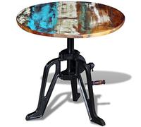 Festnight Table à café en métal Le Style Industriel en Bois de récupération Massif 60 x (42-63) cm Table auxiliaire
