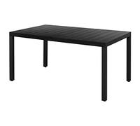 Festnight Table à Manger de Jardin WPC Aluminium Marron/Noir
