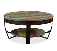 Festnight Table Basse Style Industriel en Bois Massif de Récupération 65 x 32 cm