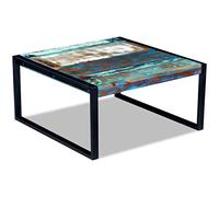 Festnight Table Basse Table à café en métal Le Style Industriel en Bois de récupération 80 x 80 x 40 cm